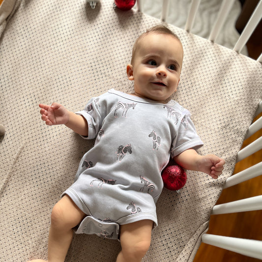 ORGANIC Zebras Short-Sleeved Bodysuit