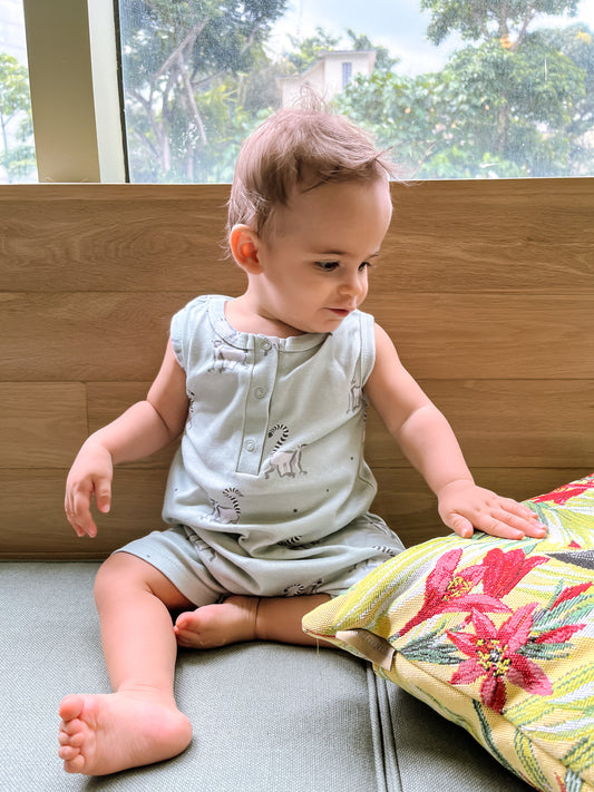 Stars and Lemurs Sleeveless Boyshort Romper