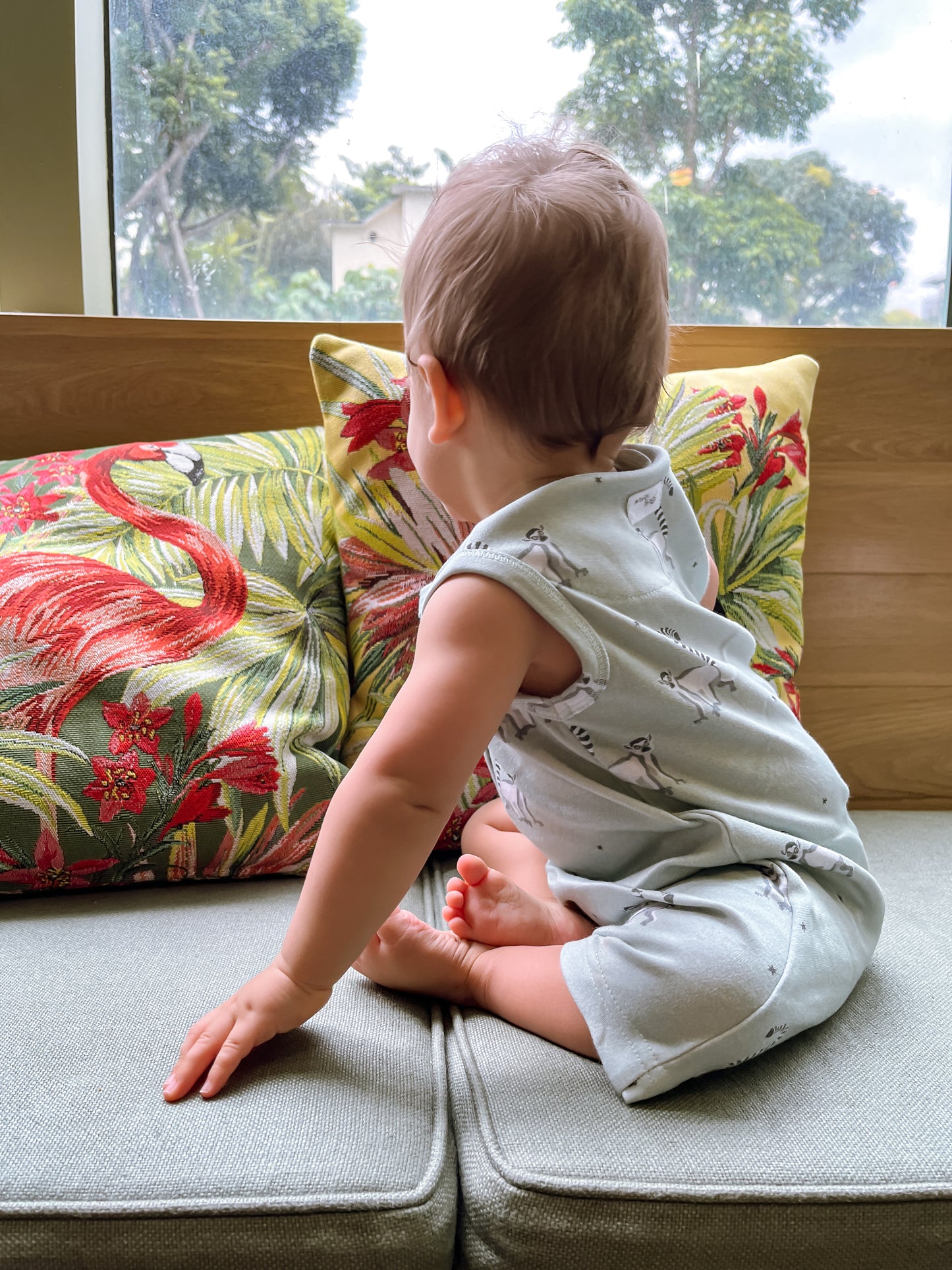 Stars and Lemurs Sleeveless Boyshort Romper