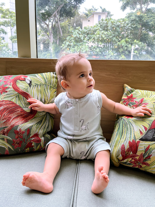 Stars and Lemurs Sleeveless Boyshort Romper