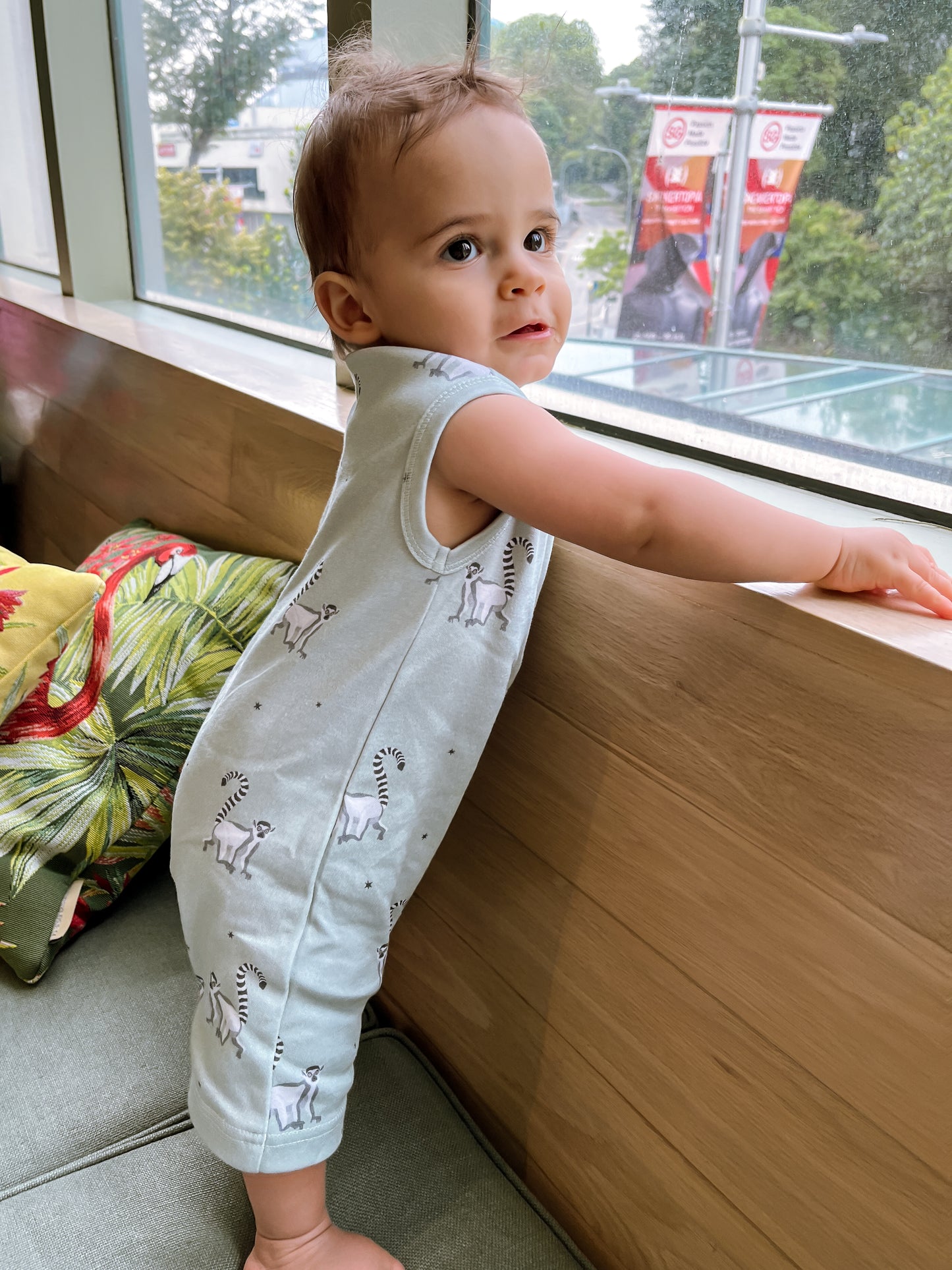 Stars and Lemurs Sleeveless Boyshort Romper