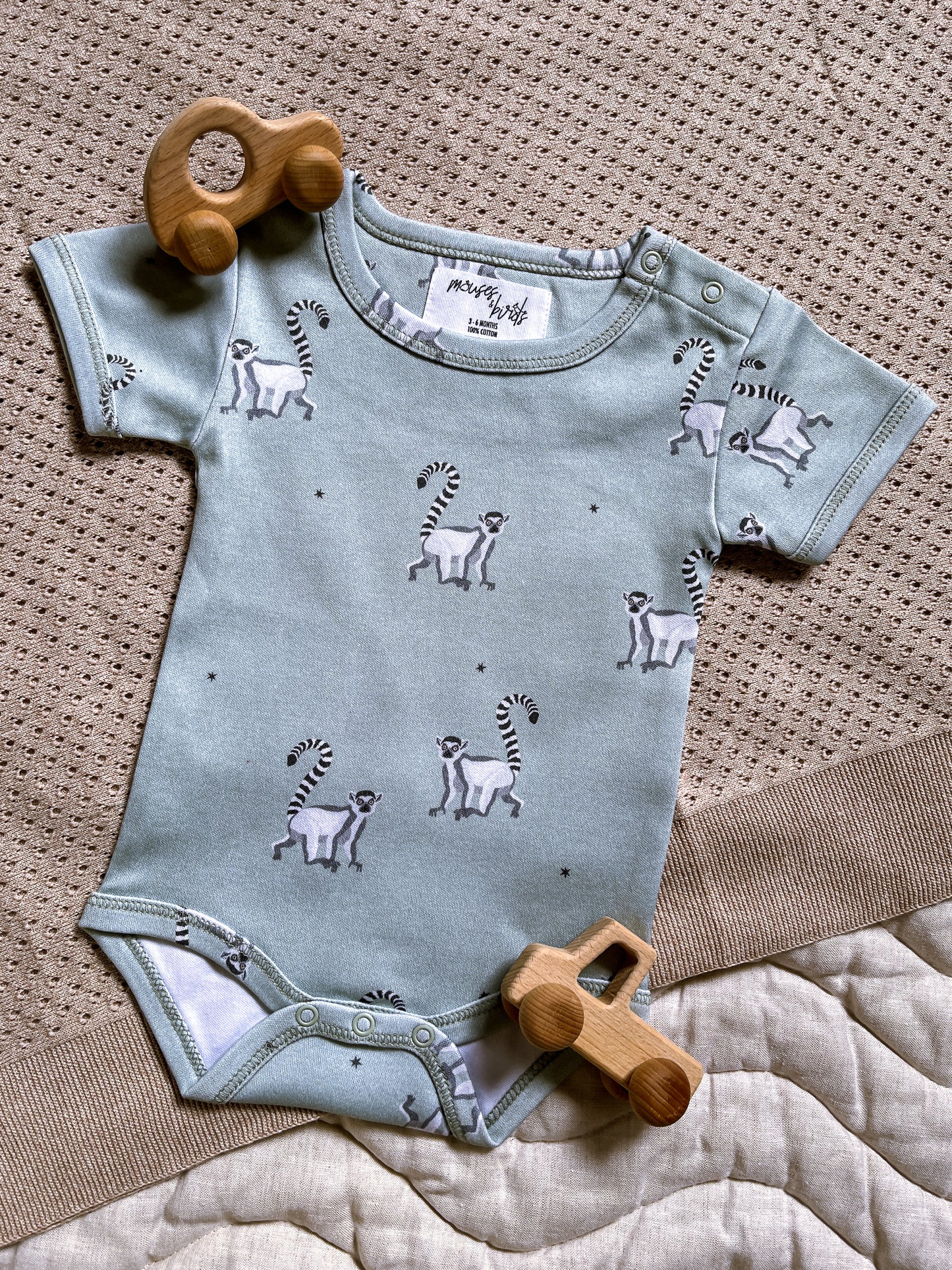 Stars and Lemurs Short-Sleeved Bodysuit