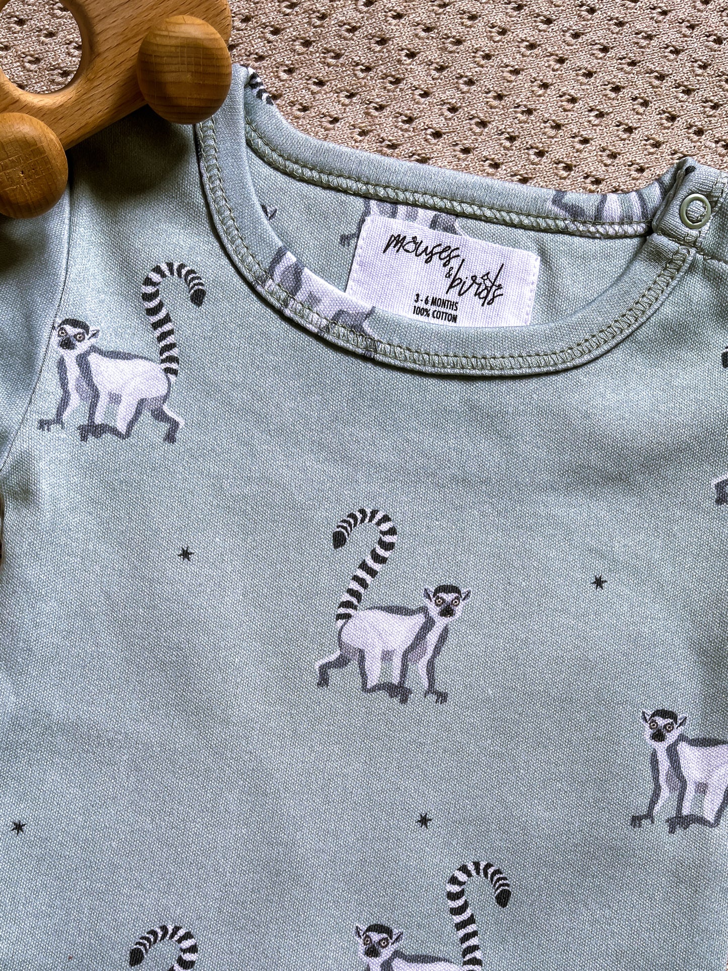 Stars and Lemurs Short-Sleeved Bodysuit