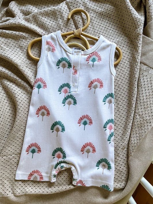 Traveller's Palm Sleeveless Boyshort Romper
