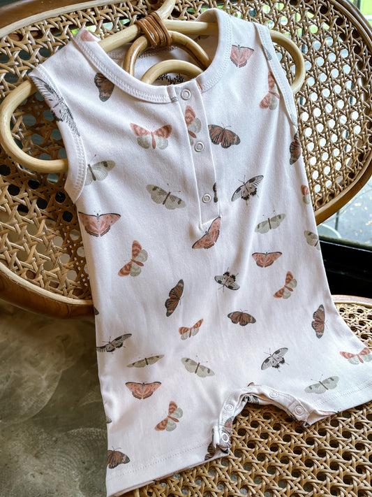 Butterflies Sleeveless Boyshort Romper