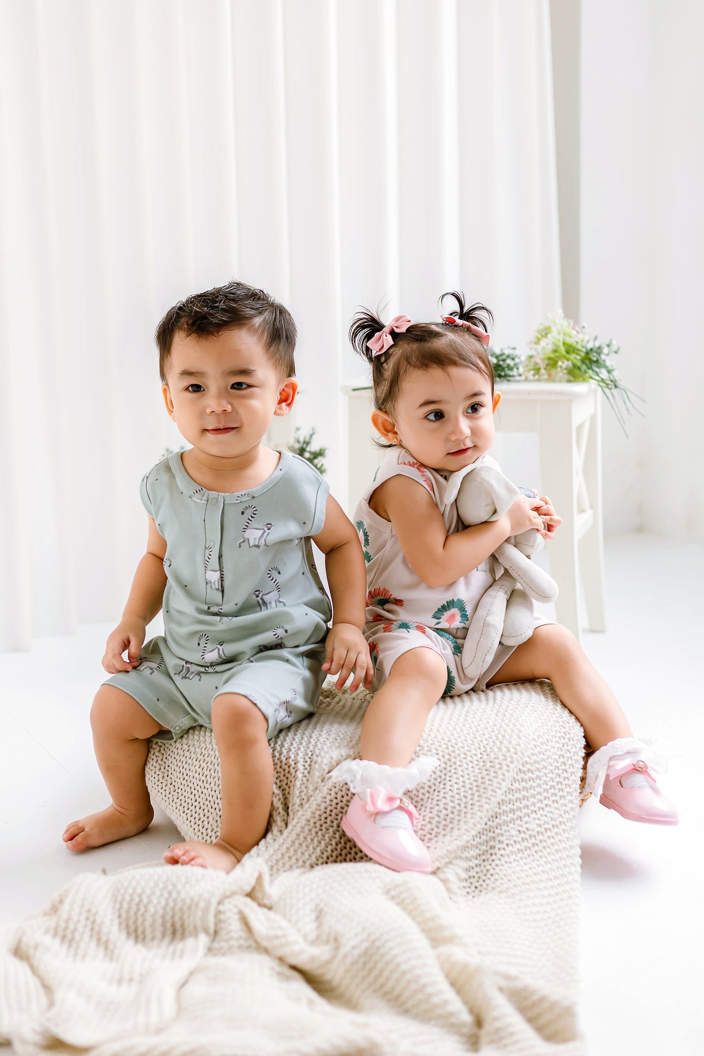 Stars and Lemurs Sleeveless Boyshort Romper