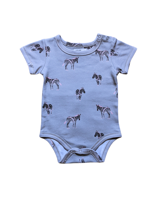 ORGANIC Zebras Short-Sleeved Bodysuit
