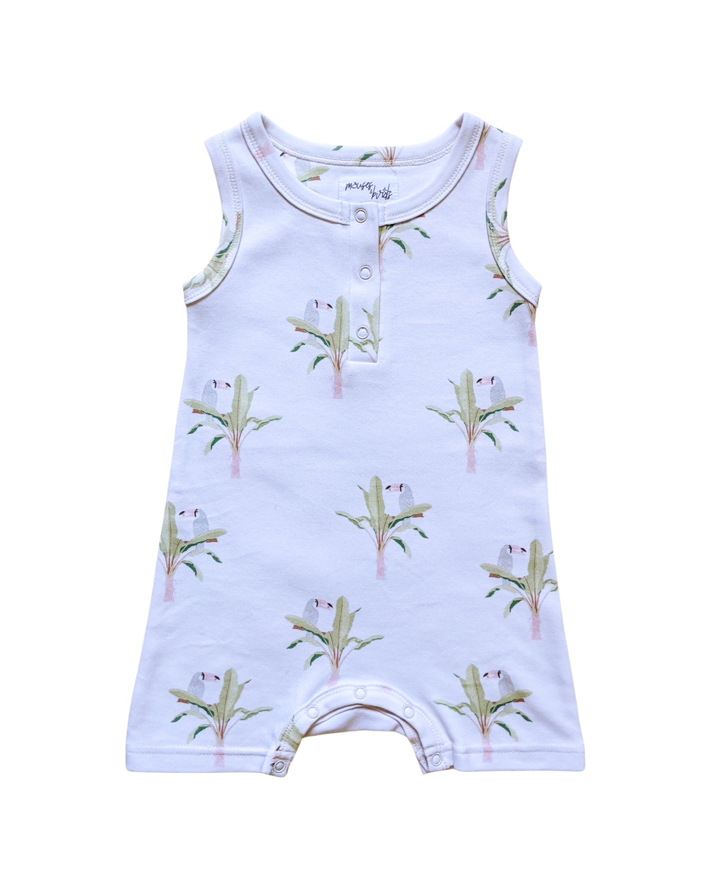 ORGANIC Toucan Sleeveless Boyshort Romper