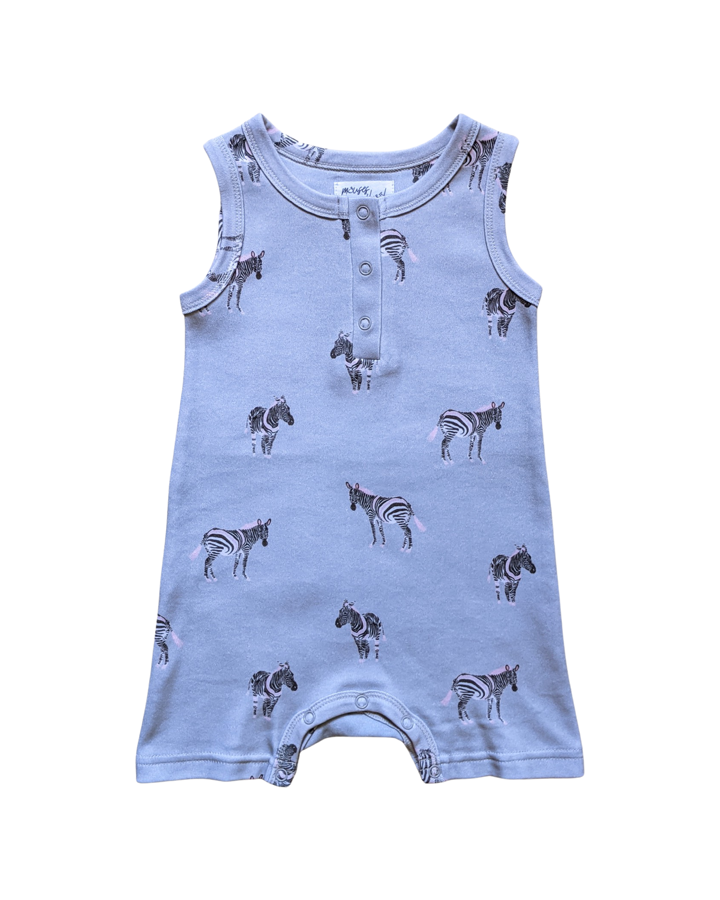 ORGANIC Zebras Sleeveless Boyshort Romper