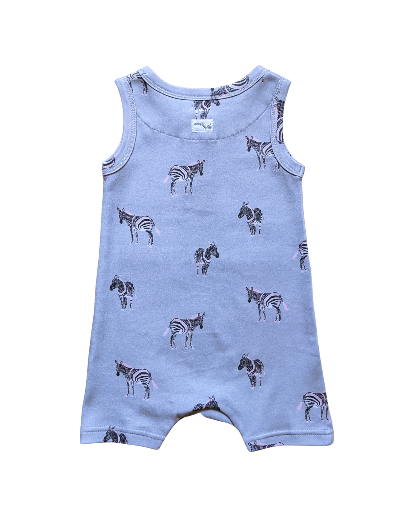 ORGANIC Zebras Sleeveless Boyshort Romper