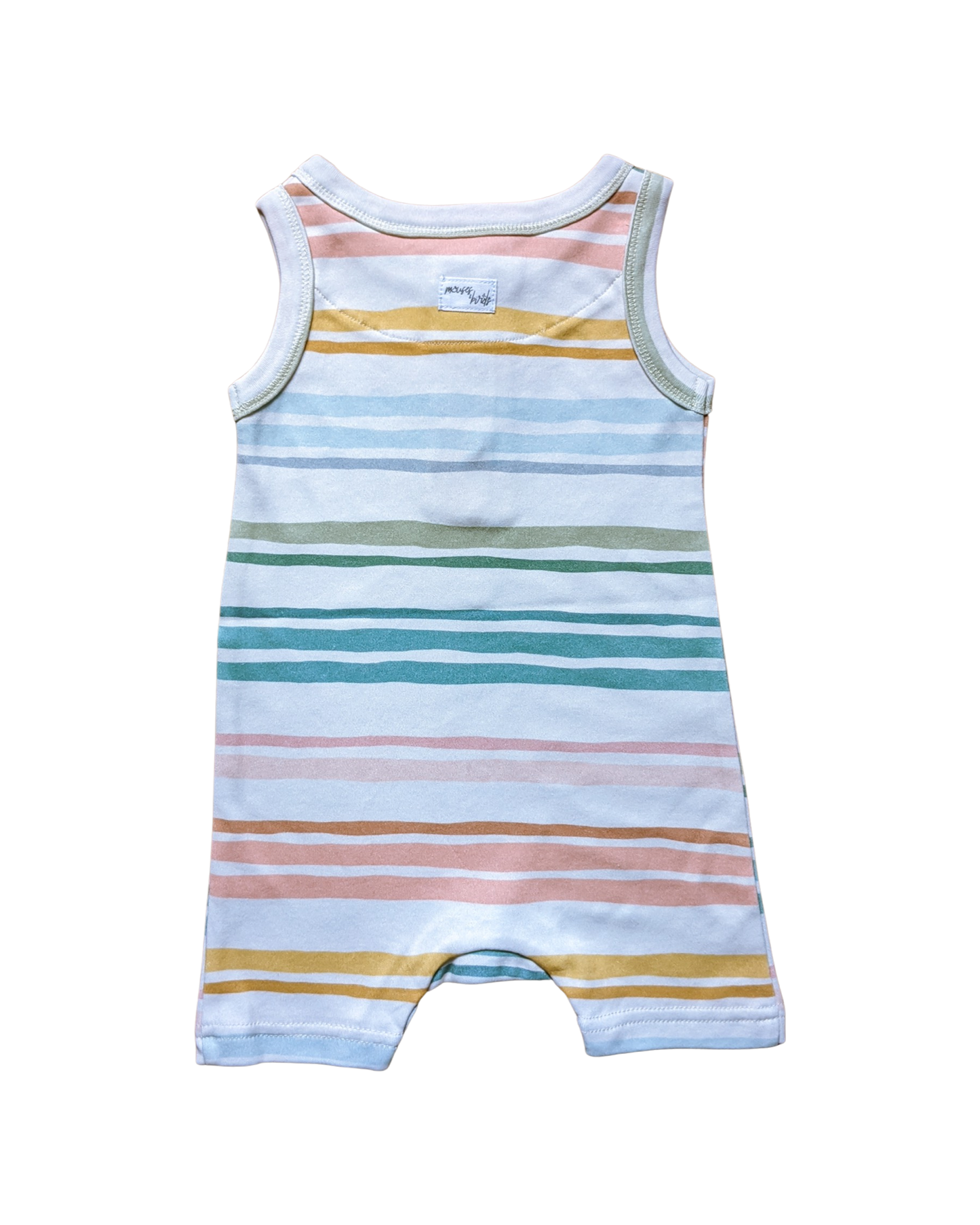 ORGANIC Pastel Stripes Sleeveless Boyshort Romper