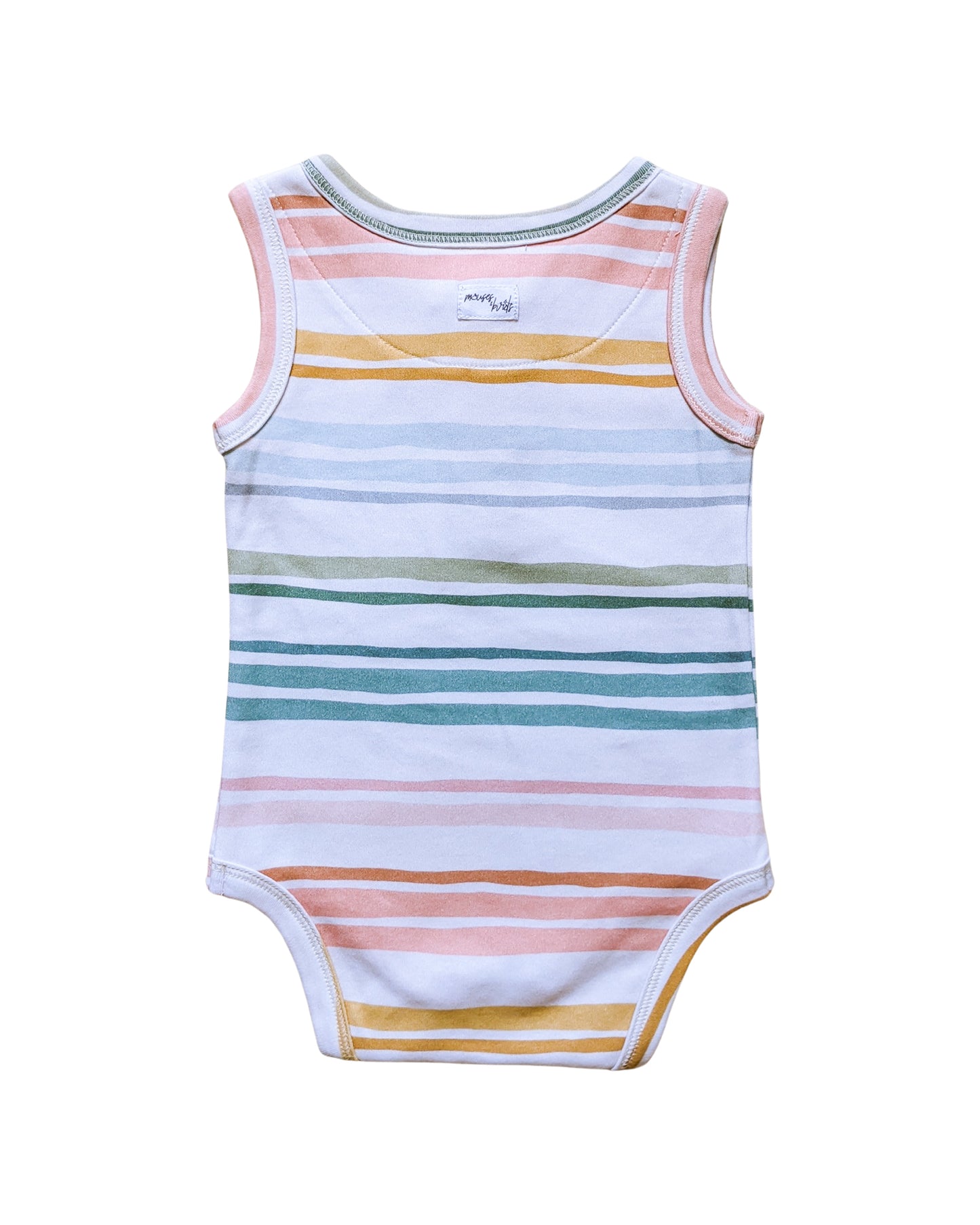 ORGANIC Pastel Stripes Sleeveless Bodysuit