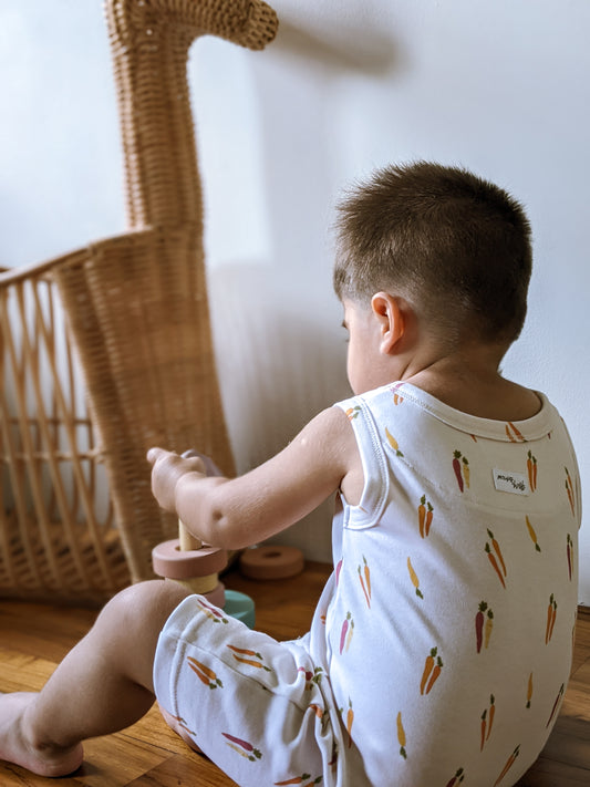 ORGANIC Carrots Sleeveless Boyshort Romper