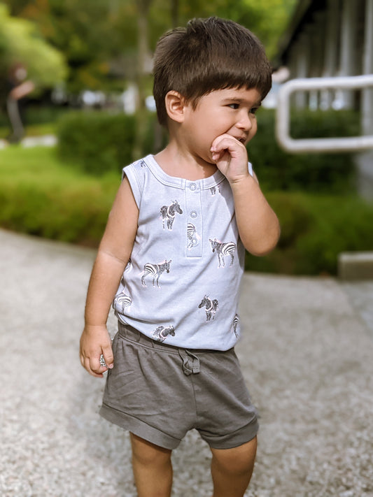 ORGANIC Zebras Sleeveless Bodysuit