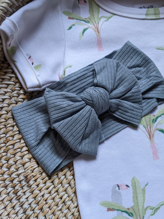 Ribbed Bow Headband in Cornflower