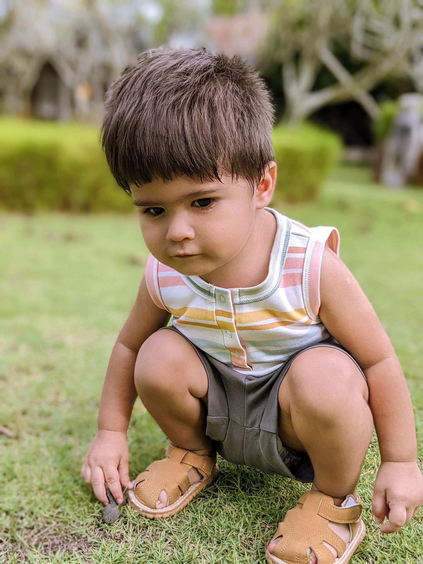 ORGANIC Pastel Stripes Sleeveless Bodysuit