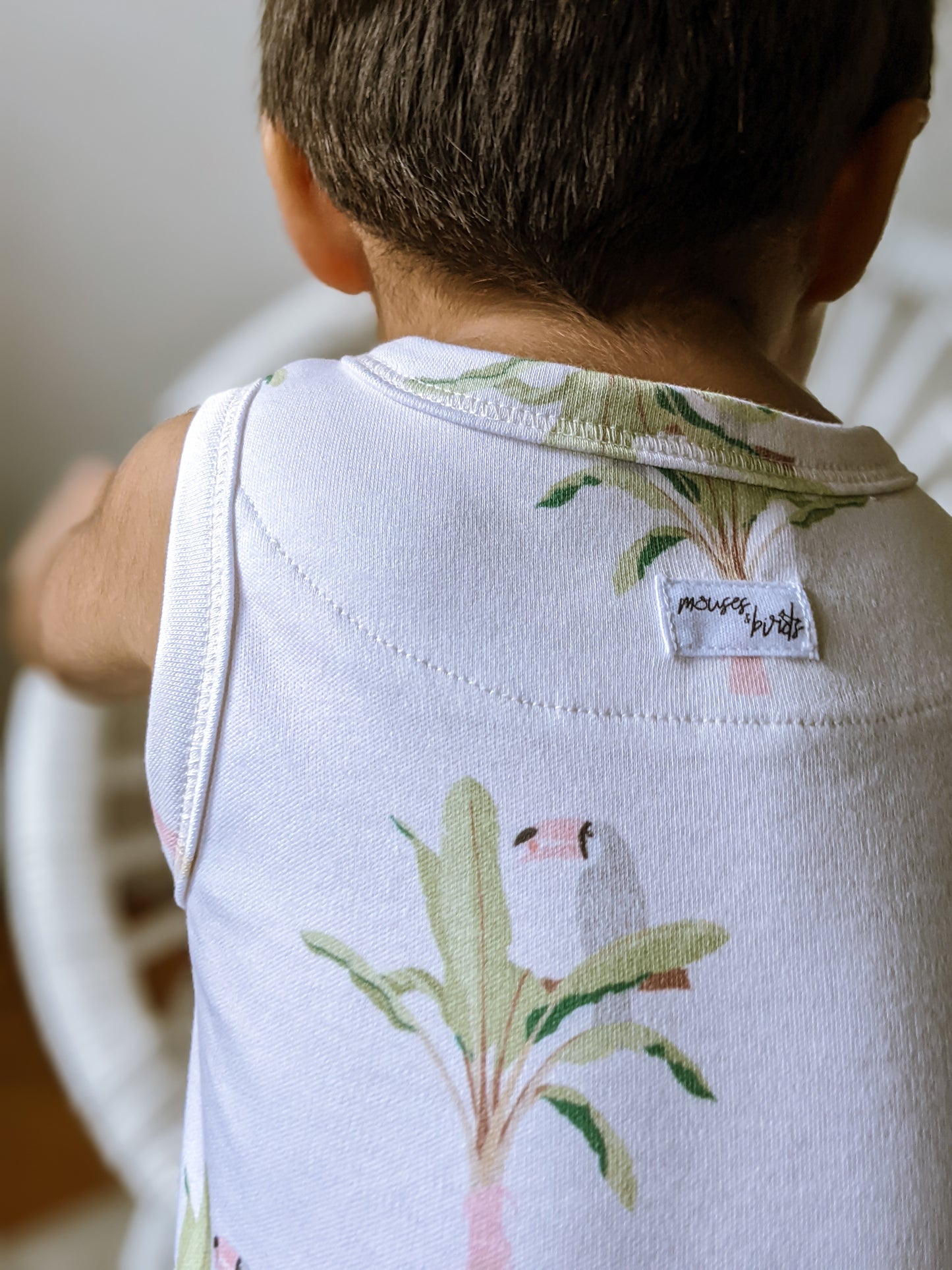 ORGANIC Toucan Sleeveless Boyshort Romper