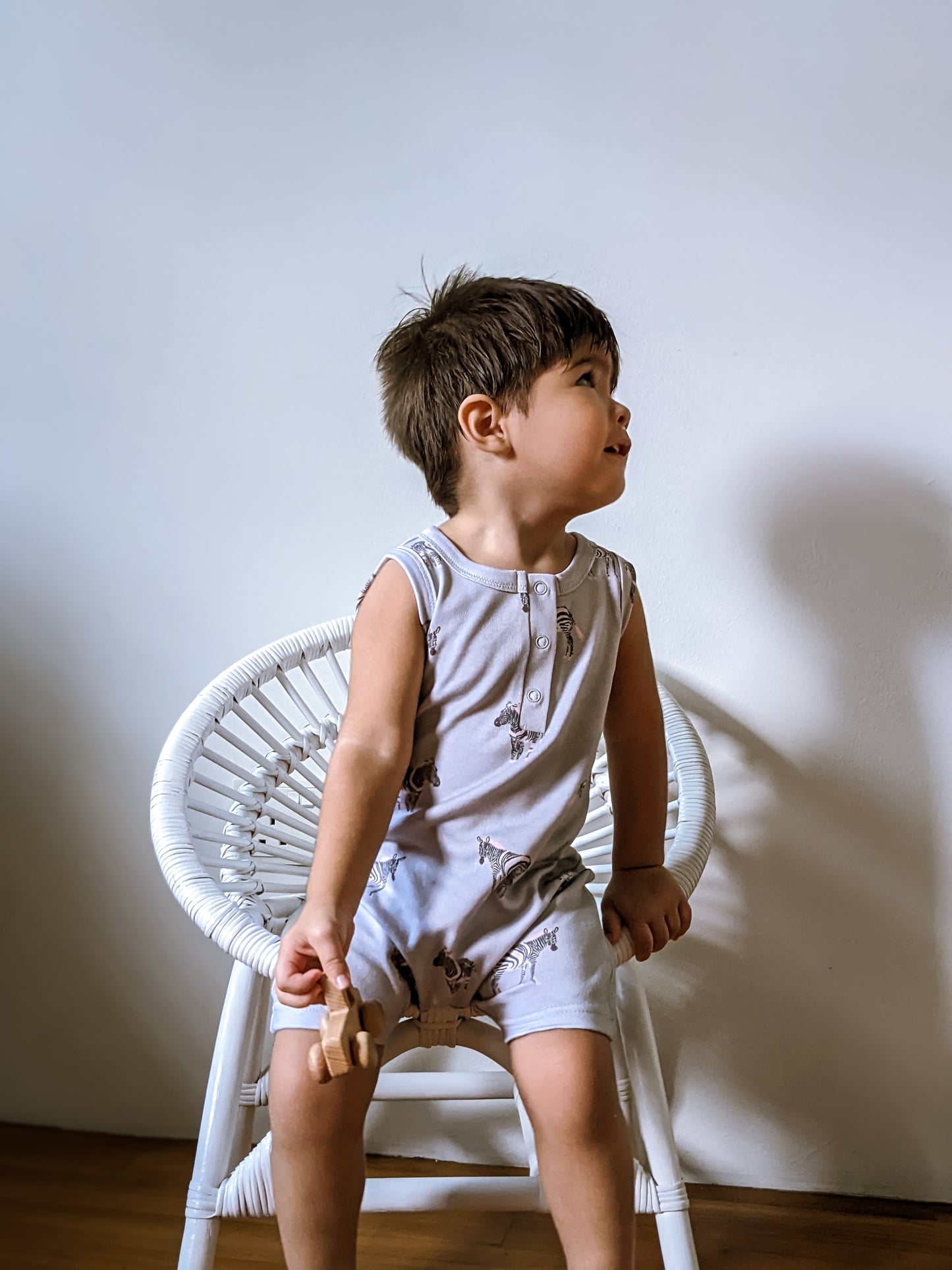 ORGANIC Zebras Sleeveless Boyshort Romper