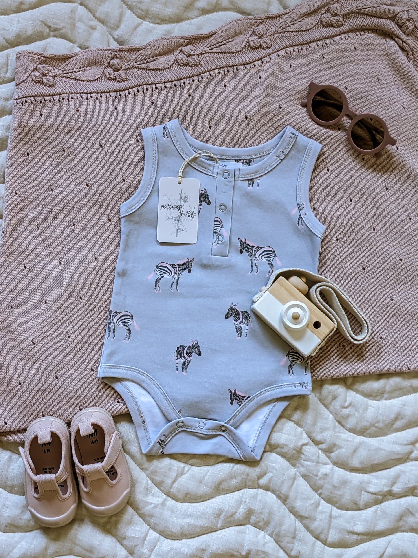 ORGANIC Zebras Sleeveless Bodysuit