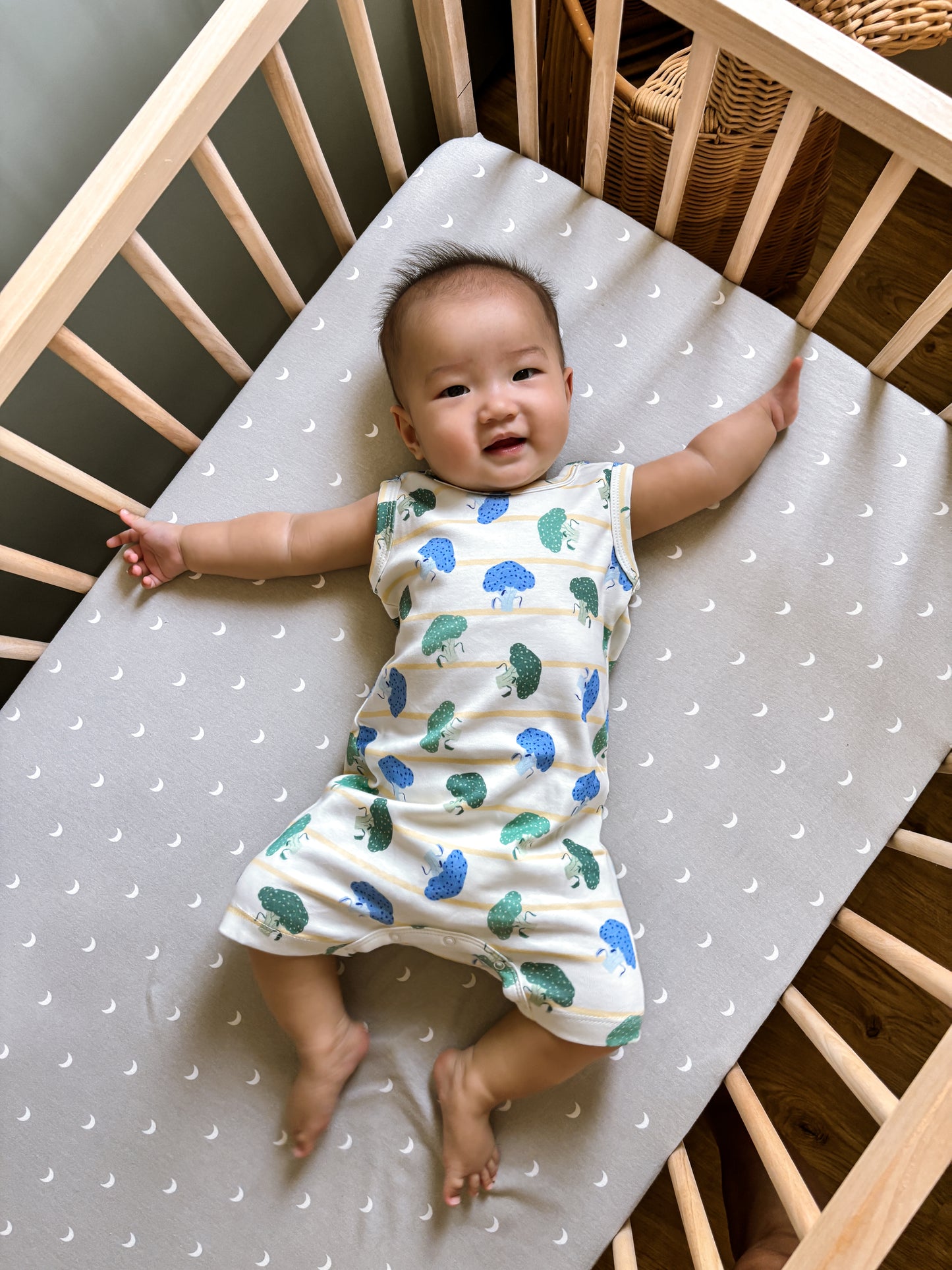 ORGANIC Broccoli Harvest Sleeveless Boyshort Romper