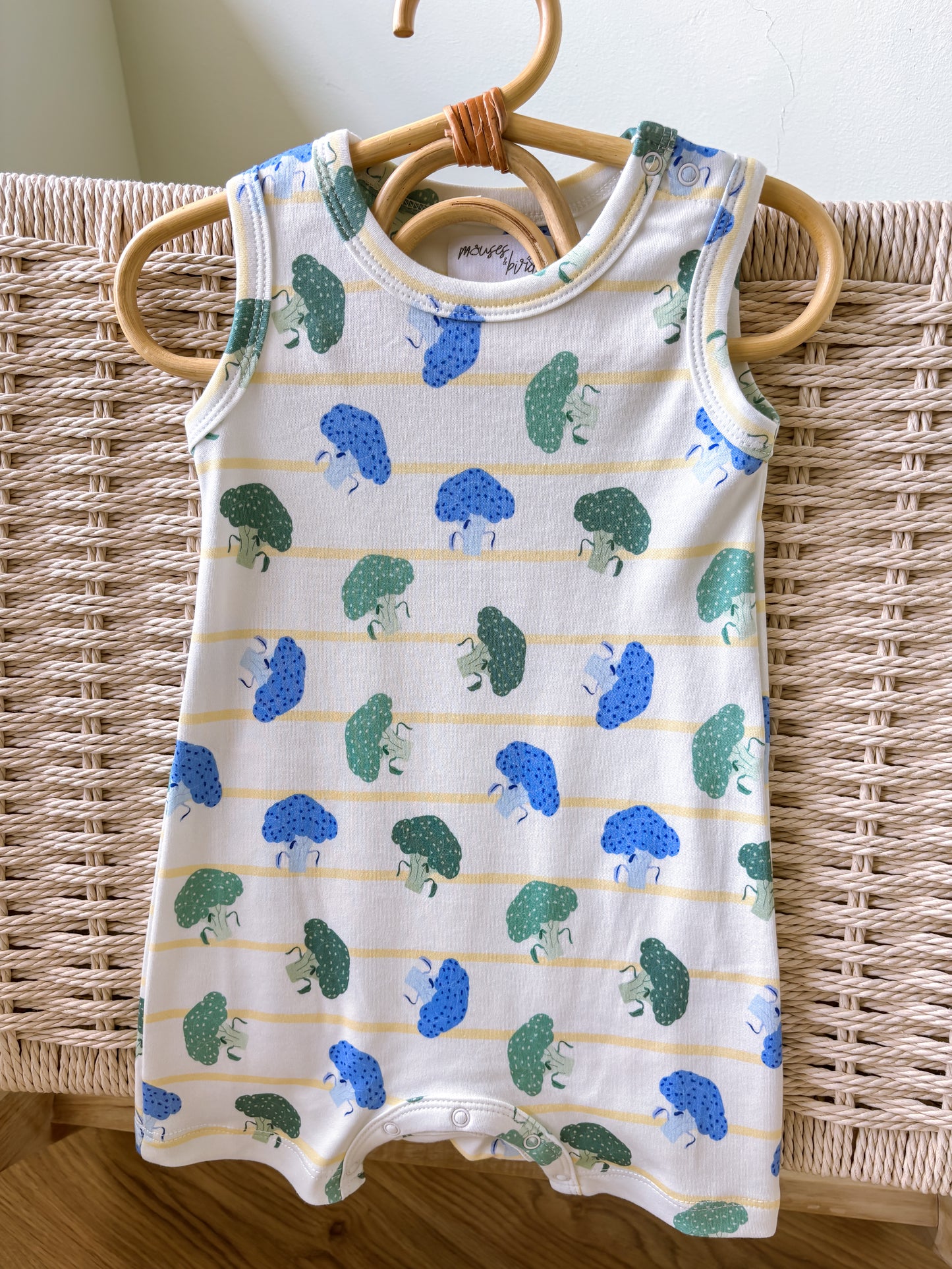 ORGANIC Broccoli Harvest Sleeveless Boyshort Romper