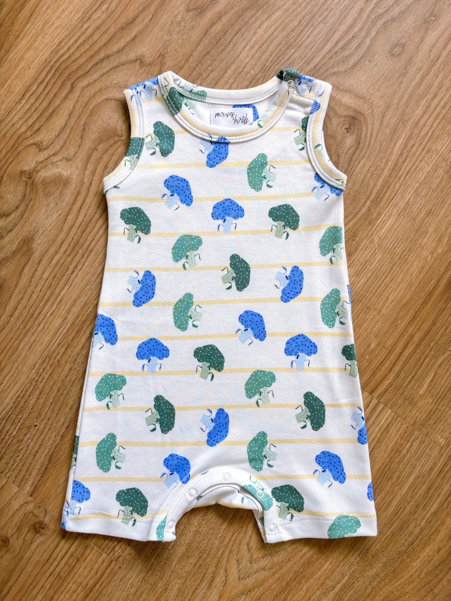 ORGANIC Broccoli Harvest Sleeveless Boyshort Romper