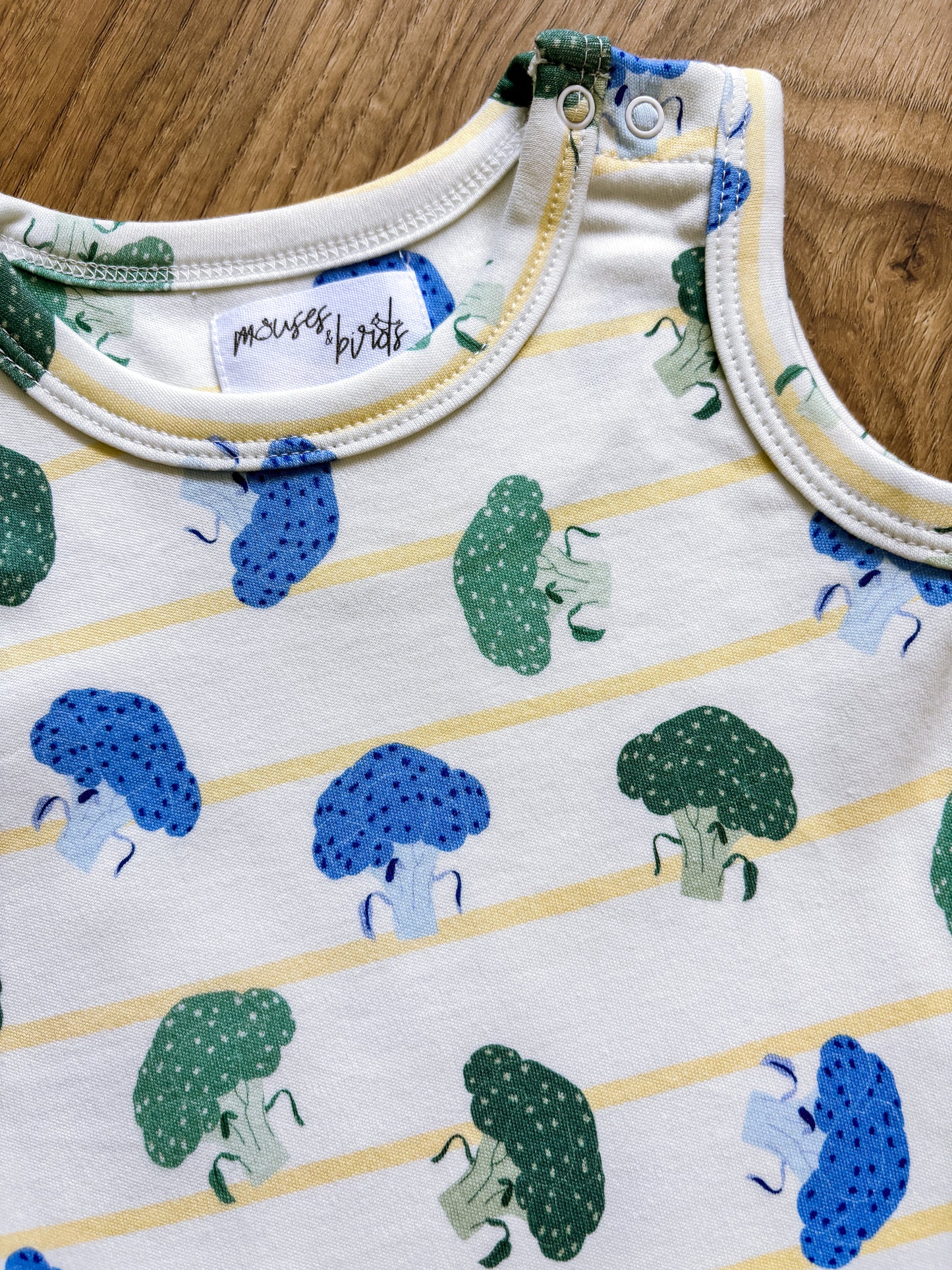 ORGANIC Broccoli Harvest Sleeveless Boyshort Romper