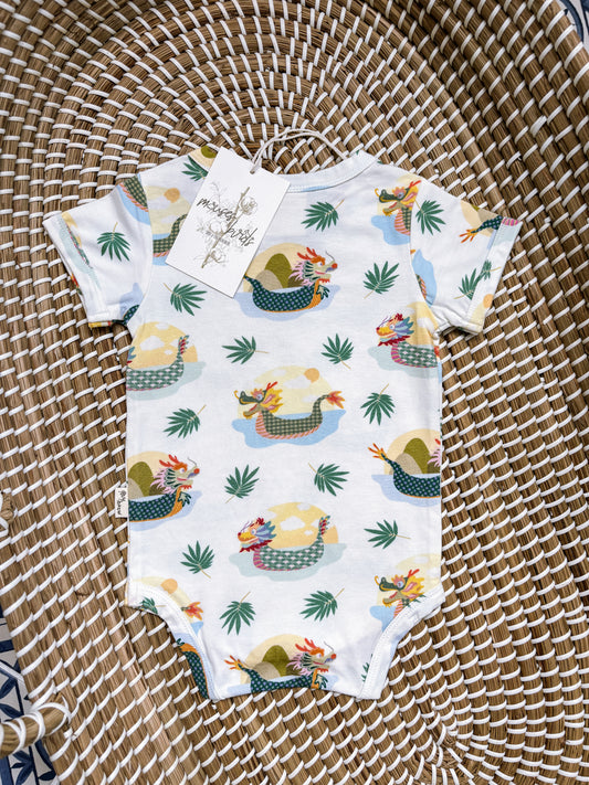 ORGANIC Dragonboats Short-Sleeved Bodysuit